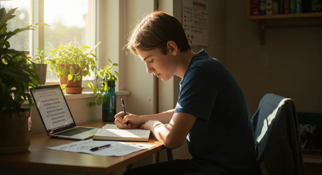 A teenage student writing in a journal01 BLOG PK A teenage student writing in a journal