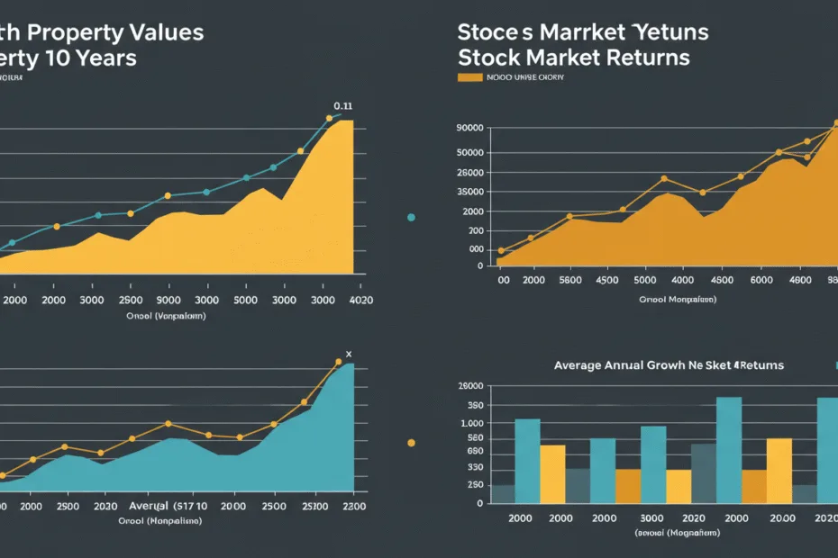 An infographic showing the growth of property values over 10 years