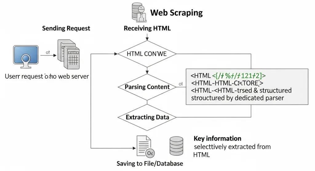 Flowchart showing the stages of web scraping01 BLOG PK Flowchart showing the stages of web scraping