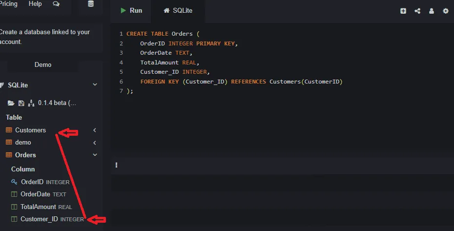 Linking Tables with Foreign Keys